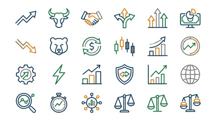 Fototapeta premium Financial and Business Icons Set