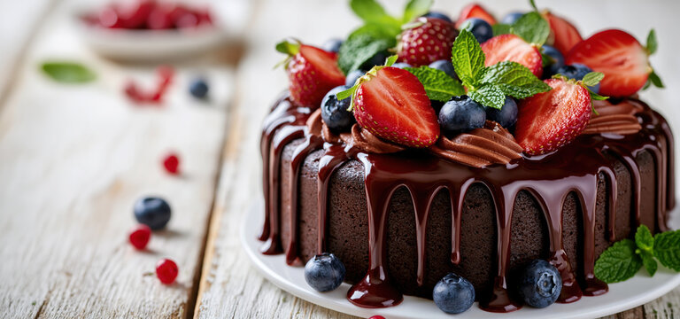 Chocolate Berry Drip Cake &ndash; AI Generative
