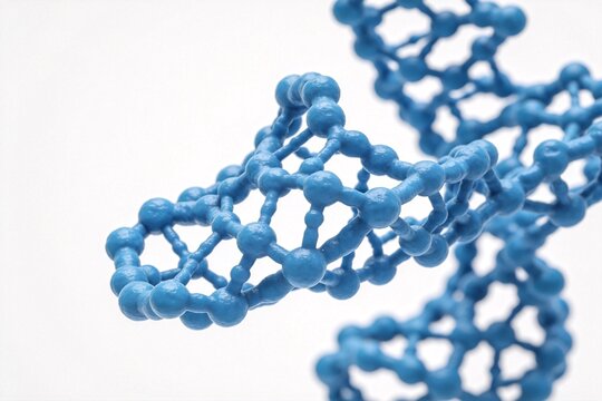 Blue molecular structure model