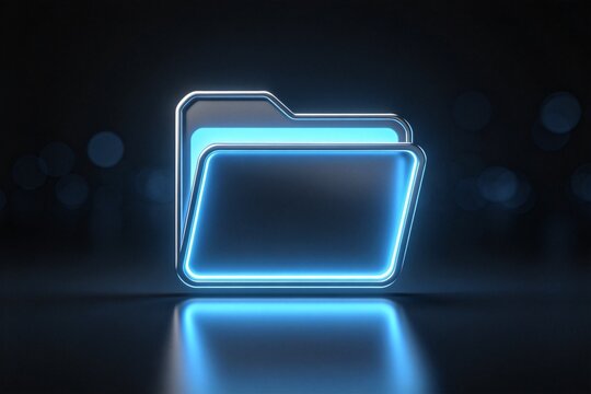 Glowing digital folder icon