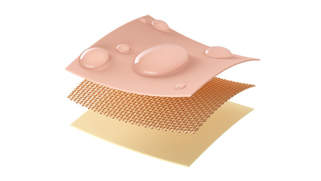 Layered Absorbent Textile Material Structure 3D Fabric Technology Illustration
