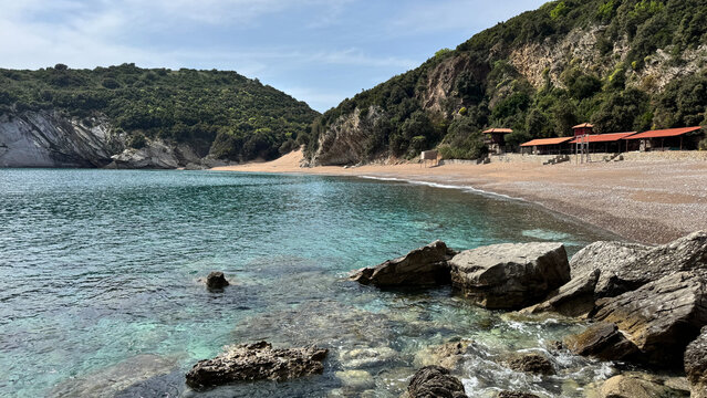 Canj coastline near Kraljichna beach with secluded pebble cove and clear sea