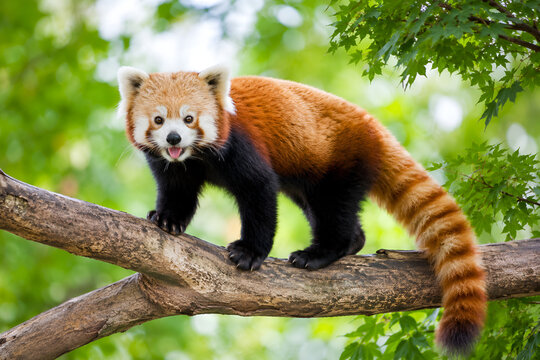 red panda in tree