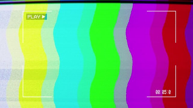RGB distortion error signal screen TV analog overlay background.