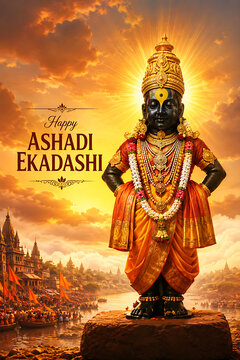 Devshayani Ekadashi/ Ashadhi Ekadashi/ Maha Ekadashi/ Pandharpur Wari Harishayani/ Shayani Ekadashi/ Vitthal Ekadashi/ Prabodhinipurv Ekadashi/ Lord Vitthal Rukmini Devotional Hindu Festival 