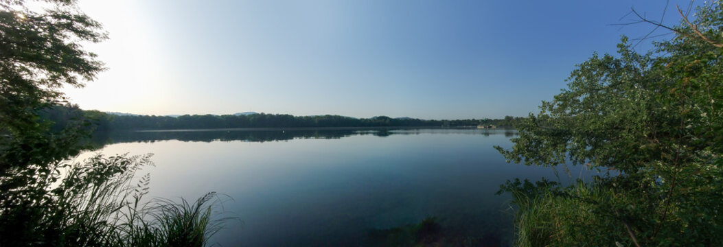 Tranquil Burkheim Gravel Pit Lake Morning