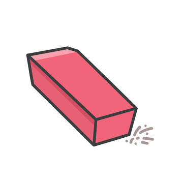 A Simple Illustration of a Pink Pencil Eraser.