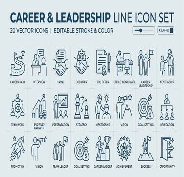 Creative corporate management 25 outline icon pack such as meeting interview school recruitment mar