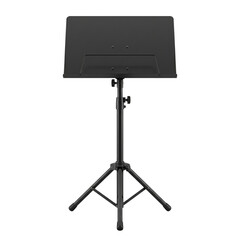 Professional black metal music stand on transparent background © PNG Lab