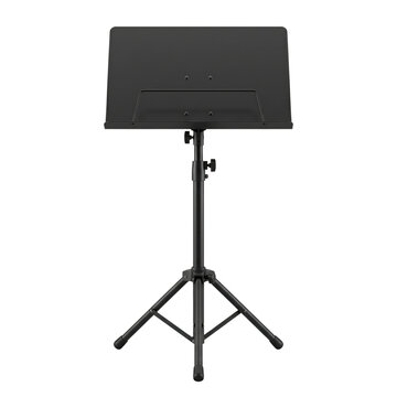 Professional black metal music stand on transparent background