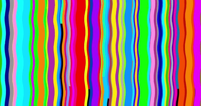 Multi color vertical waving stripes isolated.. Cute wipe transition animation of rainbow colors cartoon forming wave pattern moving. Seamless loop motion design element for business, art, fashion.