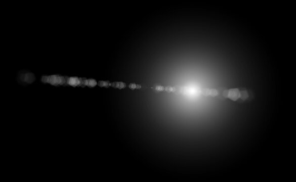 Realistic white light glow long ray plasma, overlay light effect for transition or design, high quality light isolated black background.
