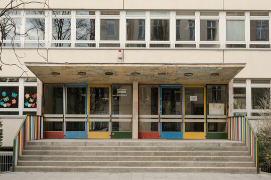 Germany, Berlin, Entrance of school