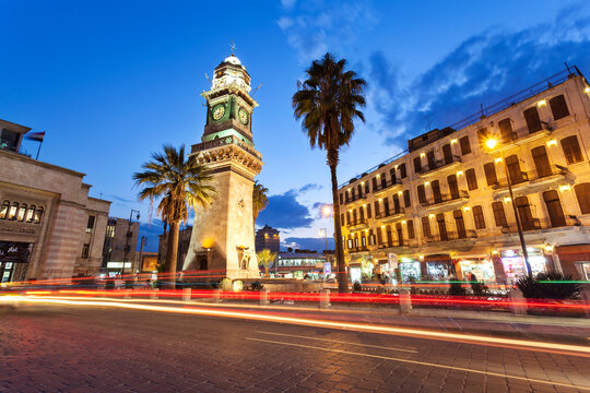 Syria, Aleppo, Bab al-Faraj clock tower