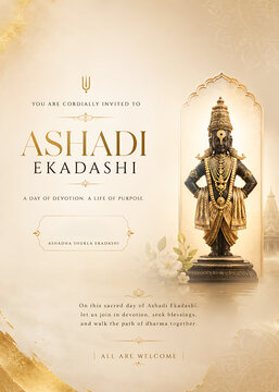 Devshayani Ekadashi/ Ashadhi Ekadashi/ Maha Ekadashi/ Pandharpur Wari Harishayani/ Shayani Ekadashi/ Vitthal Ekadashi/ Prabodhinipurv Ekadashi/ Lord Vitthal Rukmini Devotional Hindu Festival 
