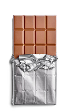 Chocolate bar on white background