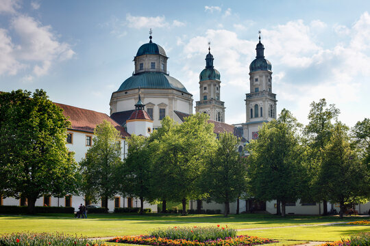 Germany, Bavaria, Swabia, Allgaeu, Kempten, View of St. Lorenz basilica