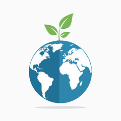 Obraz premium Earth with Sprout Icon