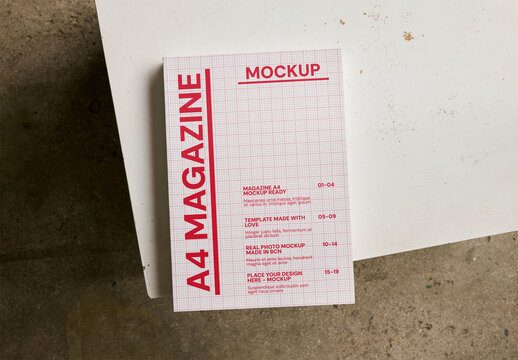 Mockup Of Customizable Closed A4 Magazine