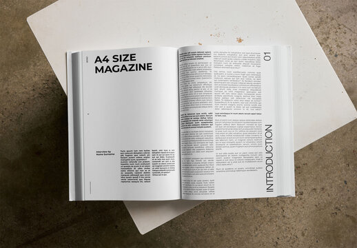 Mockup Of Customized Open A4 Magazine