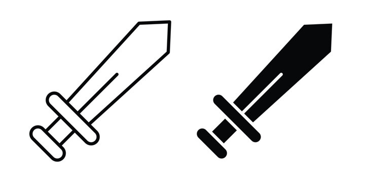 Sword icon graphic element for project and web designs