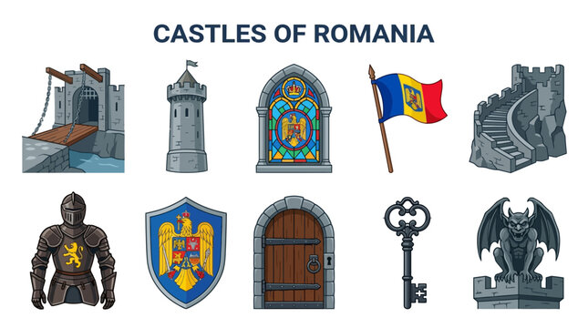Collection of Romanian Castles and Medieval Elements.