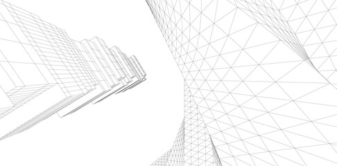 Fototapeta na wymiar Architectural drawing. Vector 3d illustration