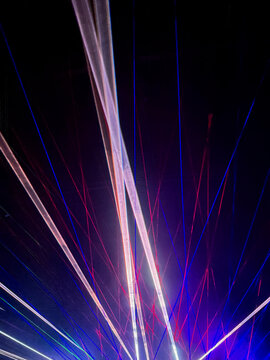laser show at music concert above stage