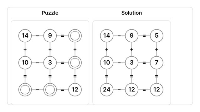 Adult logic puzzle worksheet with solution