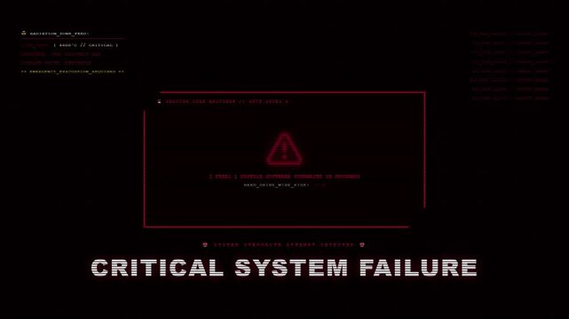 Critical System Failure Notification Warning Screen Displaying Hostile Software Overwrite Threat Fatal Reactor Core Meltdown Alert Red HUD Terminal Background.
