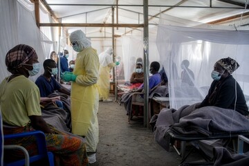 Fototapeta premium Whispers of healing echo through an Ebola pandemic's African sanctuary