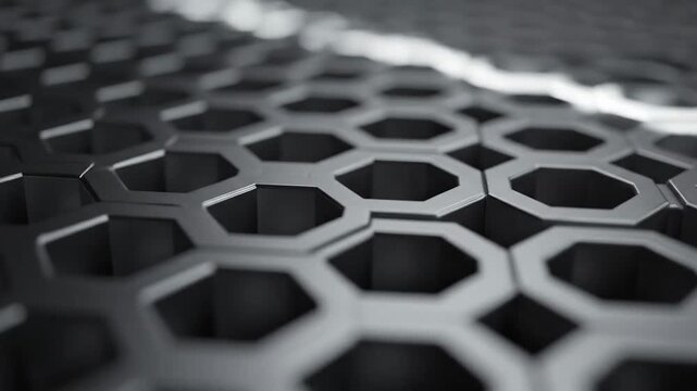 Abstract Titanium Carbon Honeycomb Lattice with Soft Specular Glints Loop