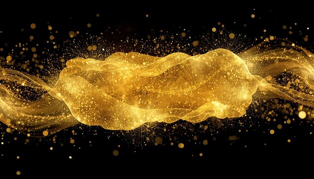 lucid-origin_G Golden shape composed of shimmering golden light trails, fireworks, and gold confetti vibe. For holiday marketing campaigns weolden shape composed of shimmering golden light trails fire