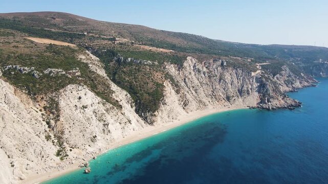 Amazing view of Platia Ammos Beach, Cephalonia, Ionian Islands, Greece