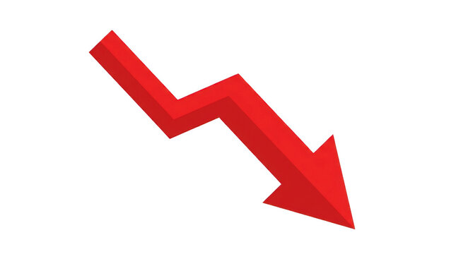 Red downward arrow vector icon