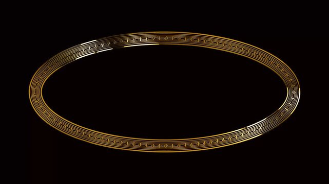 set of gold frame on black background