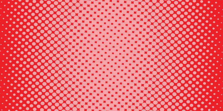 Sebuah tembakan makro kain merah dengan pola bertitik halus bertekstur, dengan titik-titik membentuk pola seragam di permukaan. Detail yang halus dan warna merah yang intens membuatnya ideal.