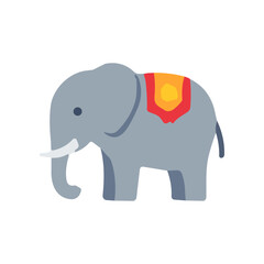 Fototapeta premium Gray Elephant with Red Saddle.