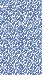 Fototapeta premium Blue and White Floral Pattern.