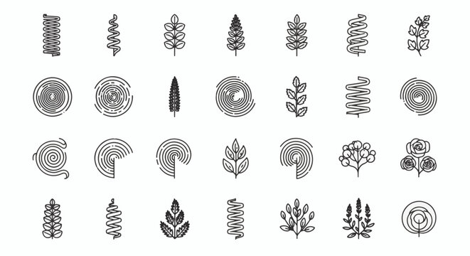 Set of minimalist thin line outline vector icons for user interface design featuring a collection of multipurpose pictograms for business technology communication and navigation.