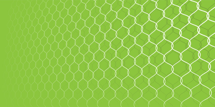 Abstract green background with a white hexagonal net pattern creating a sense of depth and perspective for modern design