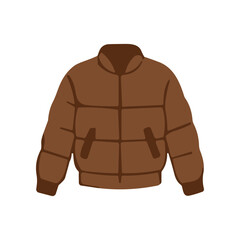 Brown Puffer Jacket with Pockets. © daksarupa