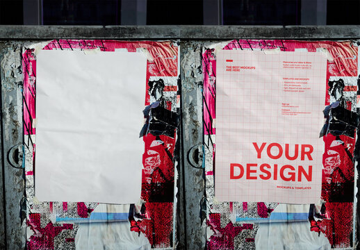 Mockup Of Customized Poster On Wall