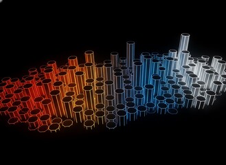 Fototapeta premium Colorful Nuts and Bolts in Gradient Rainbow Pattern