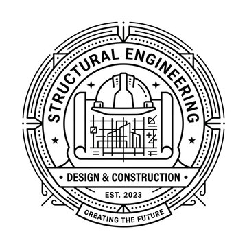 Structural engineering design construction logo.
