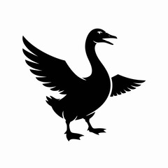 Black swan silhouette, bird icon, animal graphic, vector illustration © Muhammad