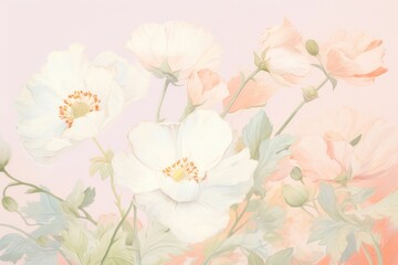 Obraz premium Heather floral backgrounds painting blossom.