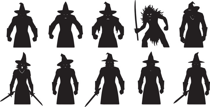 Large collection of black vector silhouettes including various human poses, everyday objects, and natural elements isolated on a plain white background for graphic design.