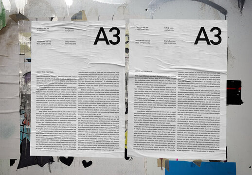 Mockup Of Two Customizable A3 Posters