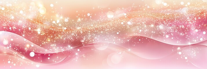Obraz premium Elegant Pink and Gold Lines with Sparkling Silver Particles Background for Glamorous Occasions